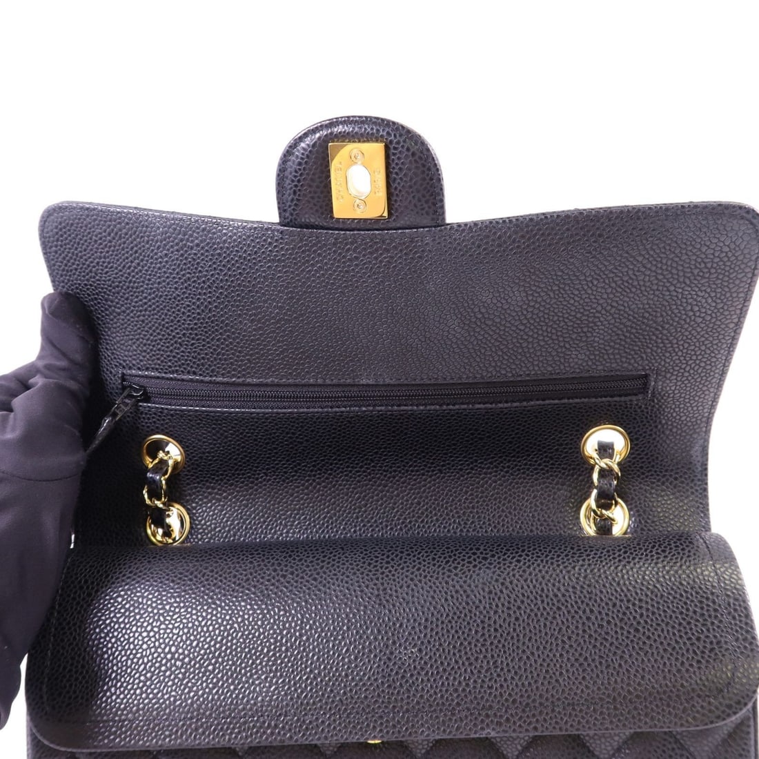 Chanel Black Classic Flap Medium Handbag - 9