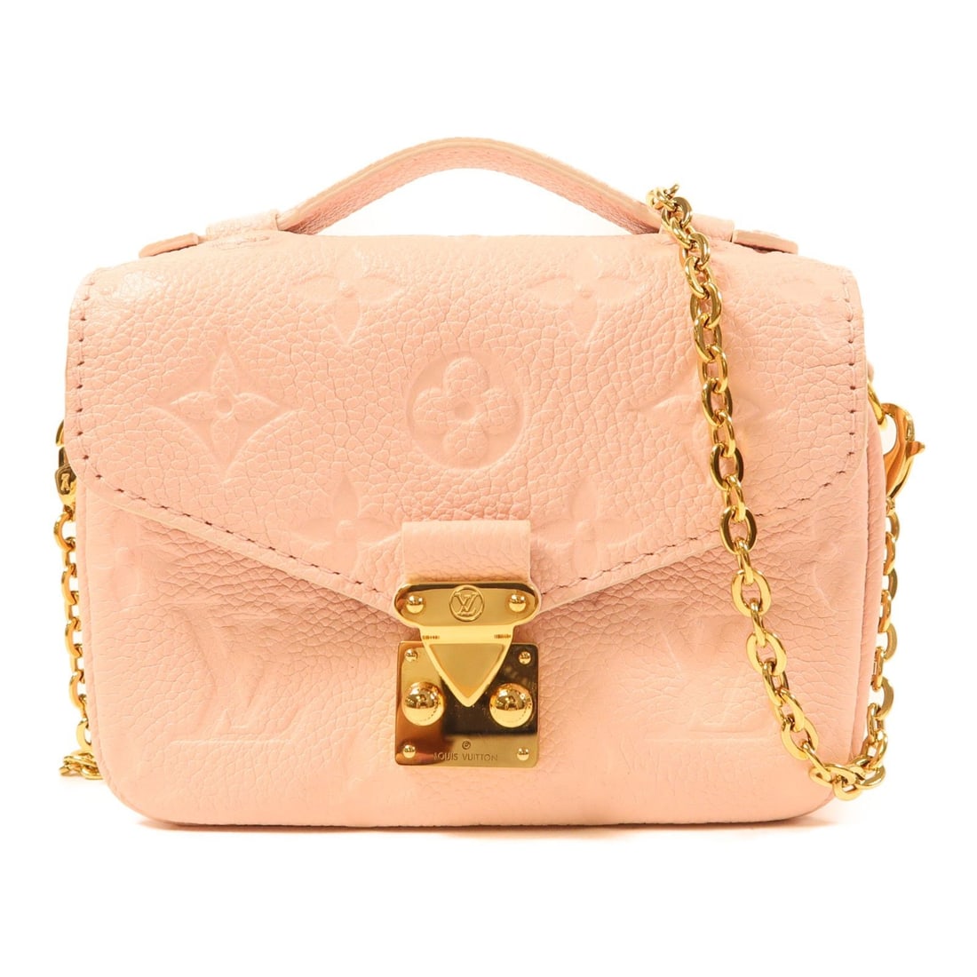 Louis Vuitton Handbag: Item Name: LOUIS VUITTON Monogram Empreinte Micro Metis Golden Cross Shoulder Back Bag Pink Pink Shoulder Bag M81389Brand: LOUIS VUITTONModel No.: M81389Size: x W:13.5cmH:9.5cm x D:2cm(W:5.3 inch x