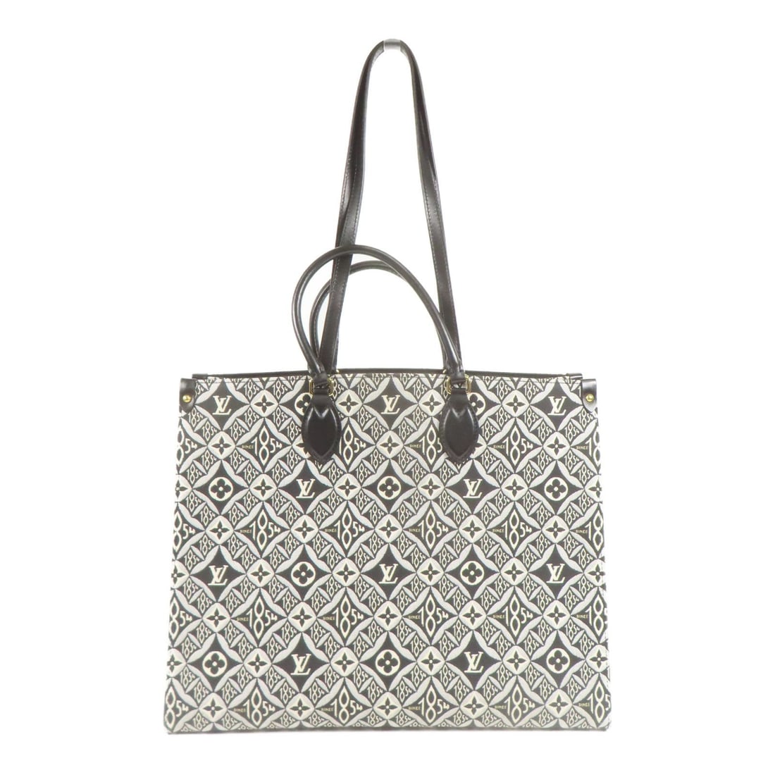 Louis Vuitton Handbag: Item Name: LOUIS VUITTON Monogram Jacquard Since 1854 OnTheGo GM Hand-Turned Shoulder Bag White Black Grey/White/Black 2wayShouldeBrand: LOUIS VUITTONModel No.: M57207Size: x W:41cmH:32cm x