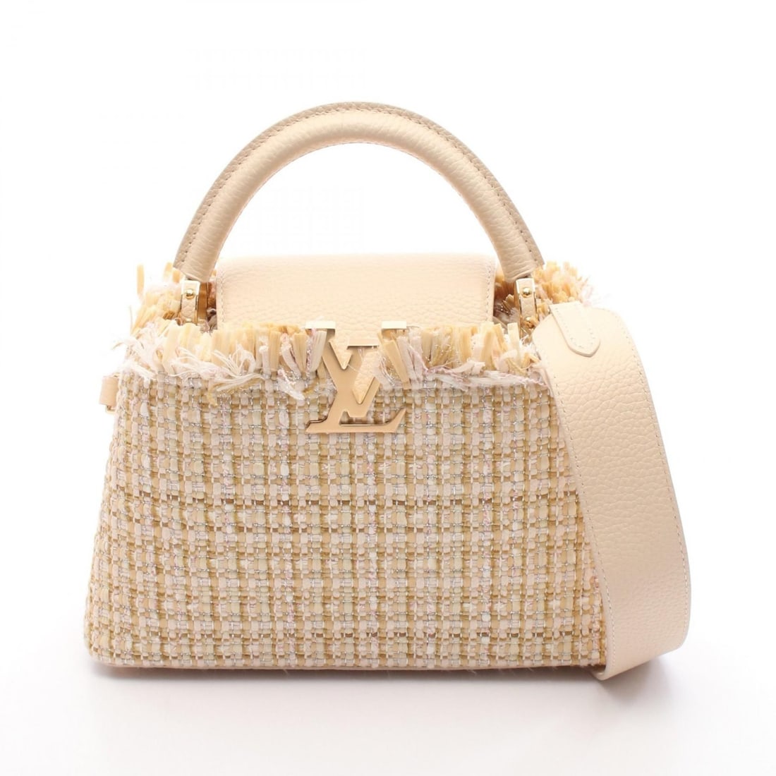 Louis Vuitton Handbag: Item Name: LOUIS VUITTON CapucineBB Beige Beige Beige Multicolor Handbag M22181Brand: LOUIS VUITTONModel No.: M22181Size: x W:26cmH:18cm x D:9cm(W:10.2 inch x H:7.1 inch x D:3.5 inch