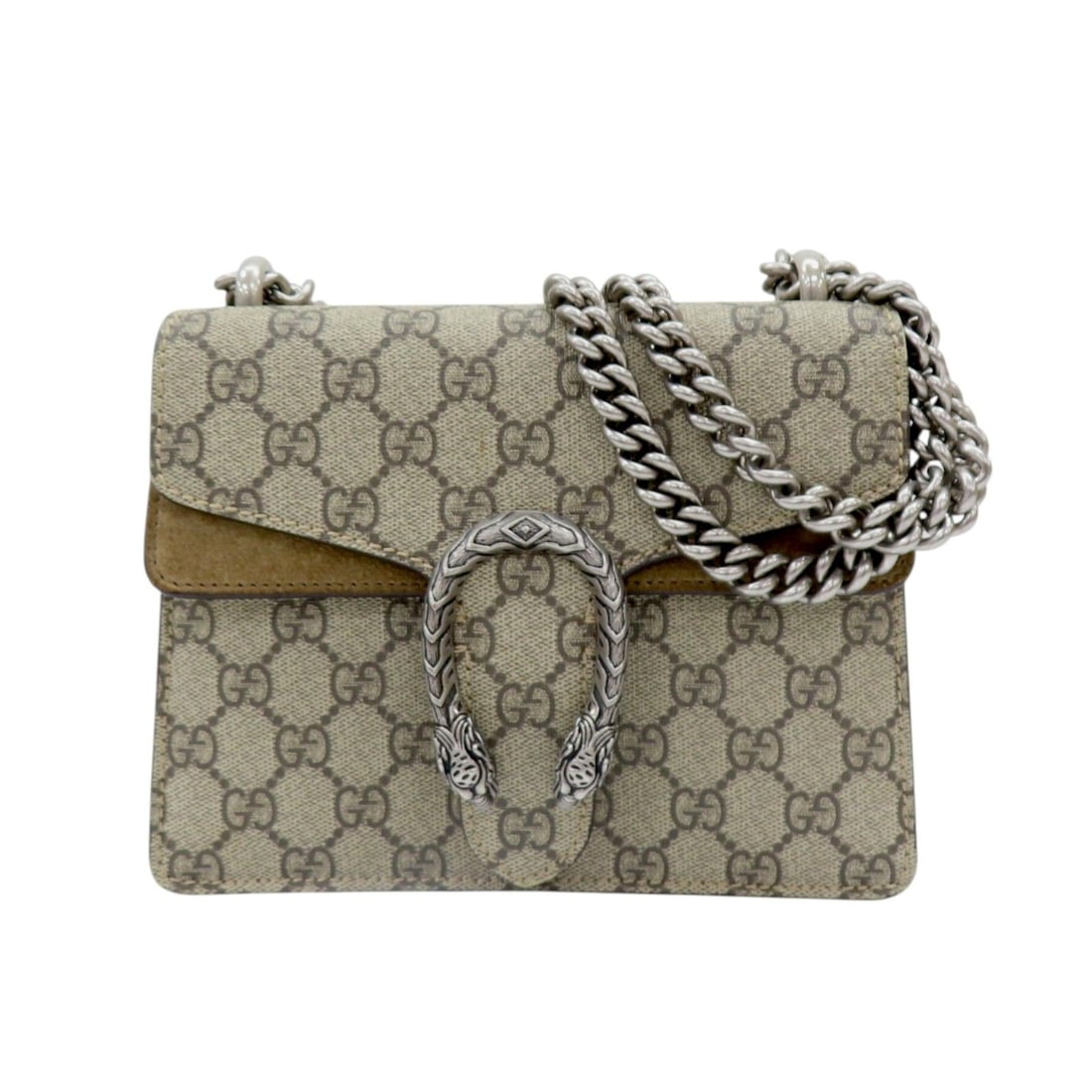 Gucci Brown Dionysus Mini Handbag: Item Name: GUCCI Dionysus mini Shoulder Bag Ebony PVC Canvas Suede 421970Brand: GUCCIModel No.:Size: x W:16.5cmH:10.5cm x D:3cm(W:6.5 inch x H:4.1 inch x D:1.2 inch ) - 120cm-47.2 inch )Color: