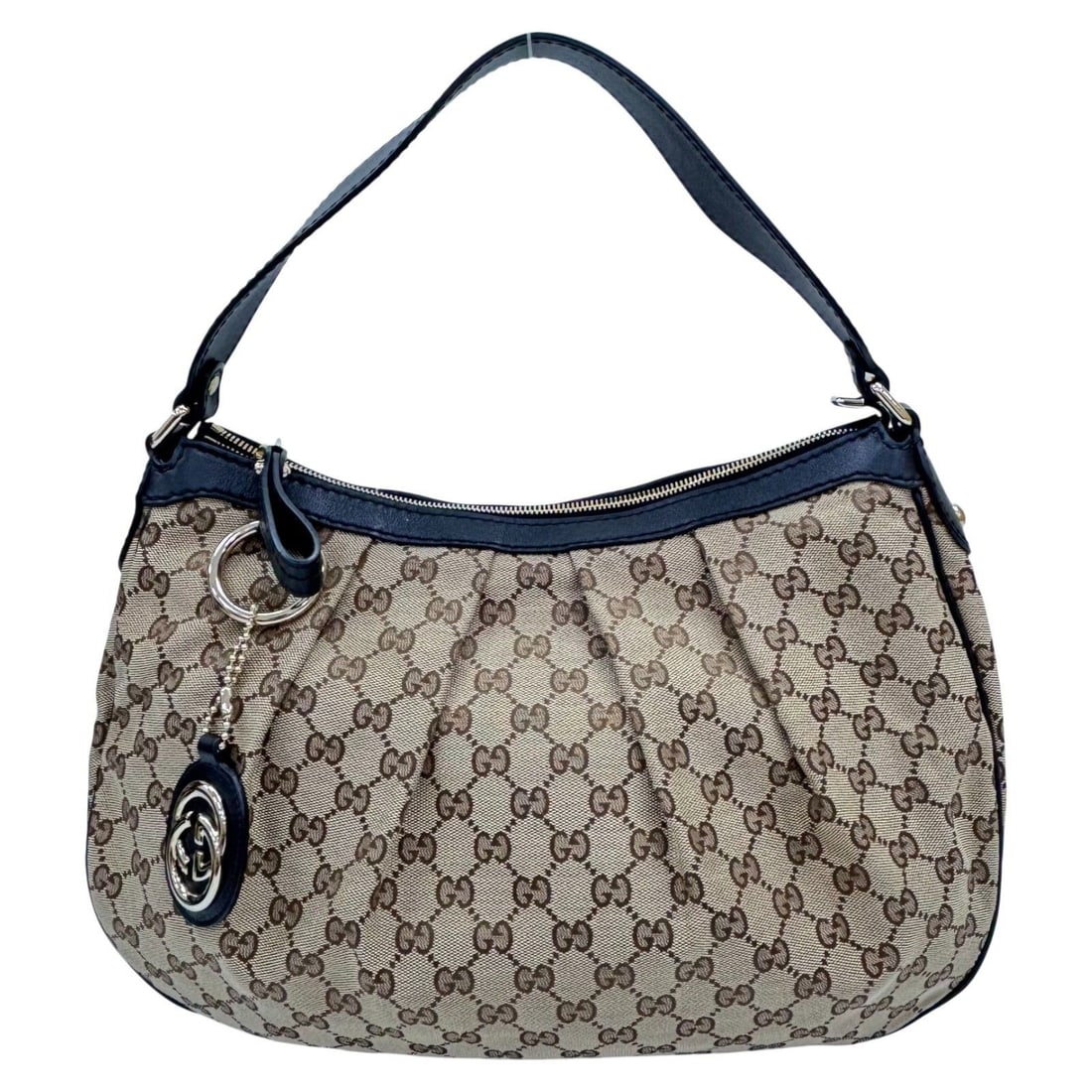 Gucci Beige Canvas Gg Print Medium Handbag: Item Name: GUCCI GG Print Handbag Canvas Ebony 232955Brand: GUCCIModel No.: 232955Size: x W:38cmH:30cm x D:10cm(W:15.0 inch x H:11.8 inch x D:3.9 inch )Handle?46cm(18.1 inch )Color: BeigePockets: