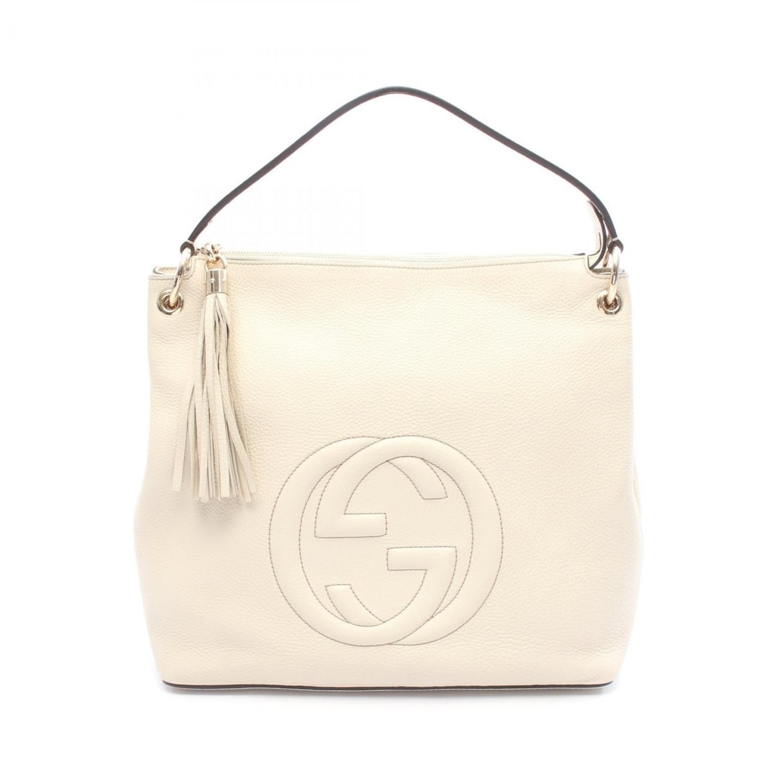 Gucci Beige Leather Soho Handbag: Item Name: GUCCI Soho Shoulder Bag Beige leather 408825Brand: GUCCIModel No.: 408825Size: x W:34cmH:32cm x D:14cm(W:13.4 inch x H:12.6 inch x D:5.5 inch ) - 44cm-17.3 inch )Color: