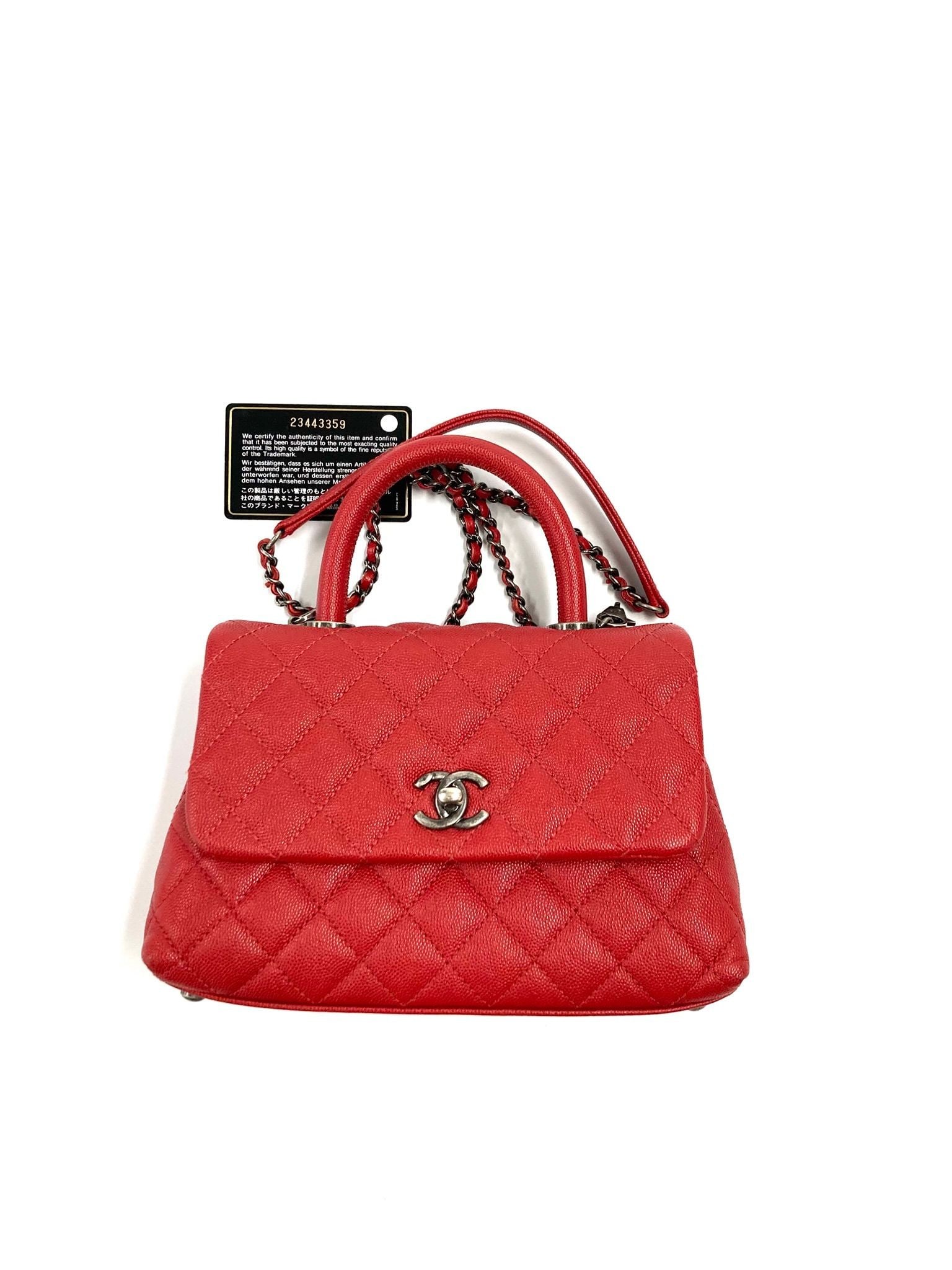 Chanel Chain Hand Bag: Chanel Chain Hand Bag Red,Caviar