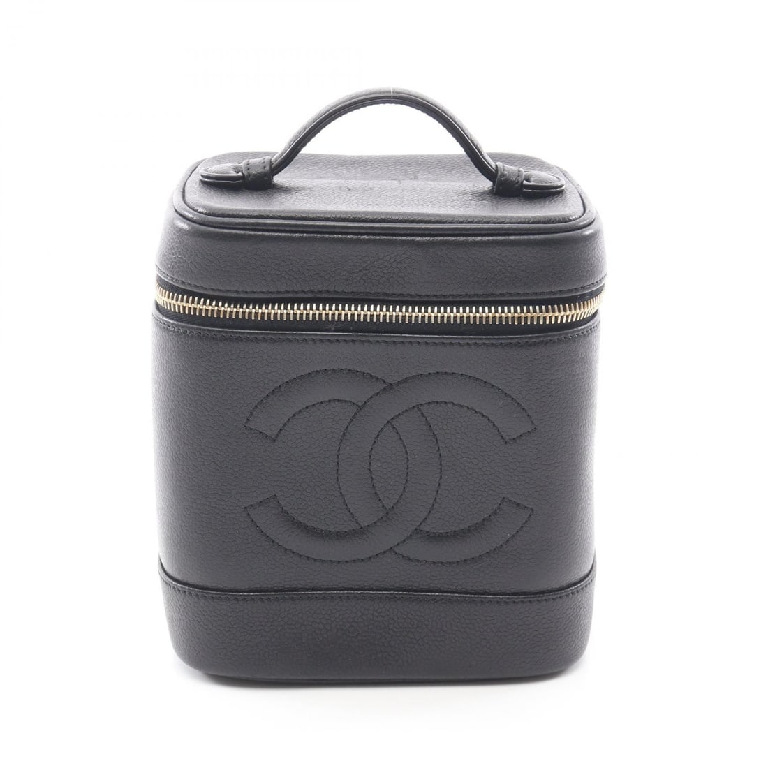 Chanel Black Caviar Vanity Case: Item Name: CHANEL Black COCO Mark Handbag leather Calfskin (cowhide)Brand: CHANELModel No.: Size: x W:15cmH:17cm x D:12cm(W:5.9 inch x H:6.7 inch x D:4.7 inch )Handle?11cm(4.3 inch )Color: BlackPocket