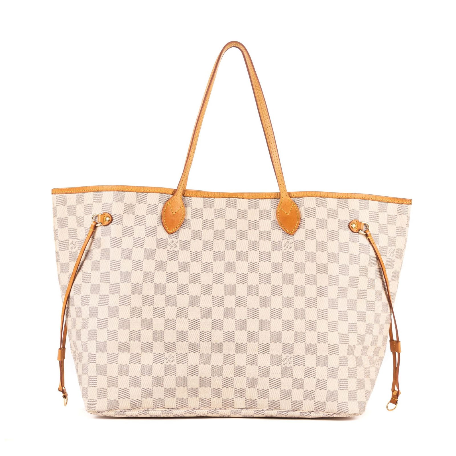 Louis Vuitton Neverfull GM, Damier Azur: Material : Coated Canvas - Type of Material : Damier Azur - Straps/Handles :Vachetta - Hardware : Golden Brass - Dimensions in cm : 39*32*19cm - Production code : TJ0192 - Condition : A = Excellent co