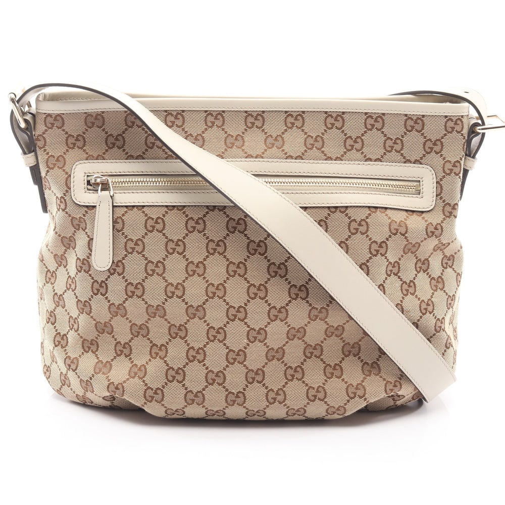 GG canvas Shoulder bag Canvas Leather Beige Off white: GG canvas Shoulder bag Canvas Leather Beige Off white