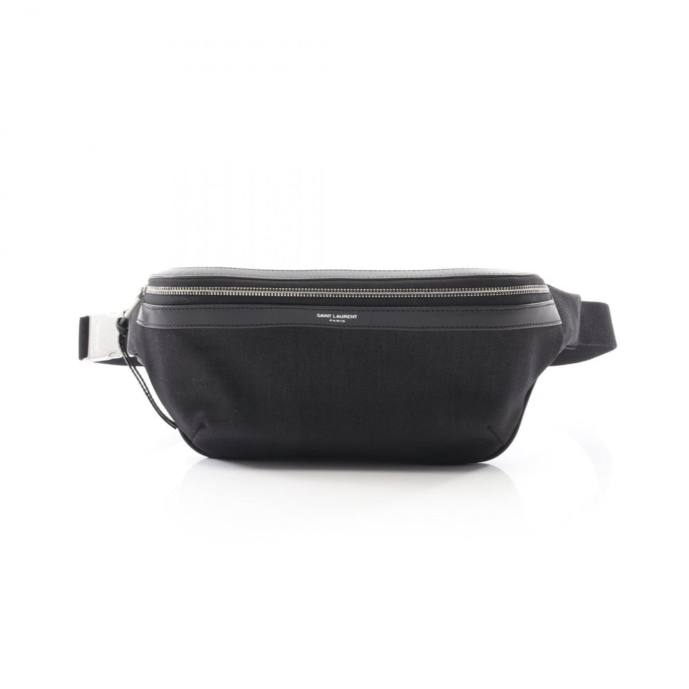 Body bag Canvas Leather Black: Body bag Canvas Leather Black