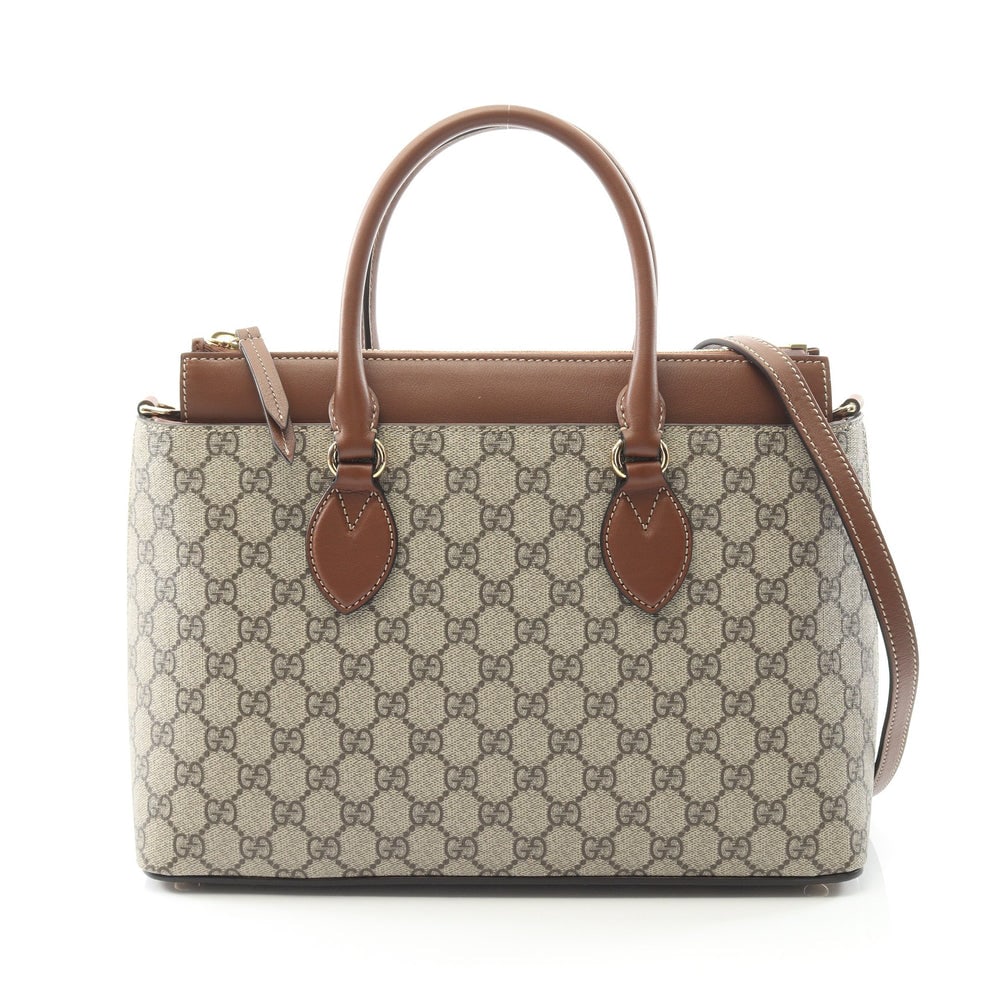 GG Supreme Handbag Tote bag PVC Leather Beige Brown 2WAY: GG Supreme Handbag Tote bag PVC Leather Beige Brown 2WAY