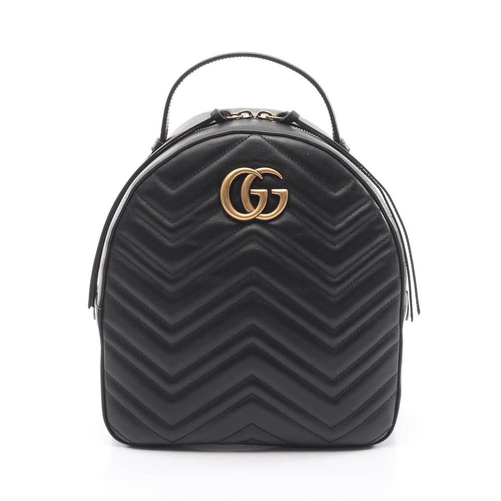 Gucci GG Marmont Backpack: Gucci GG Marmont backpack rucksack in black leather.
