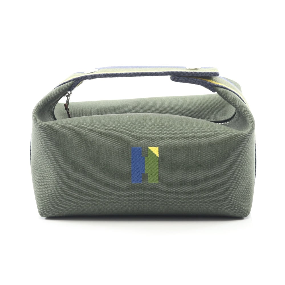 Bride-a-Brac PM Handbag Canvas Dark green Navy Multicolor Silver hardware (1 of 6)