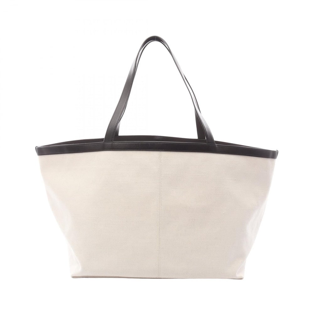 Large Flip Flop Handbag Tote bag Canvas Leather Off white Dark brown (1 of 9)