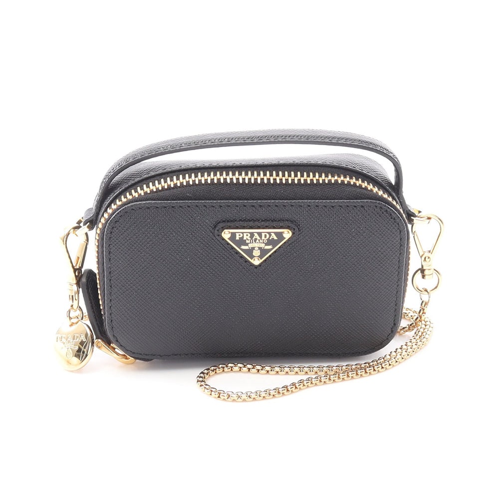 Saffiano Triangle Mini Chain shoulder bag Saffiano leather Black (1 of 5)