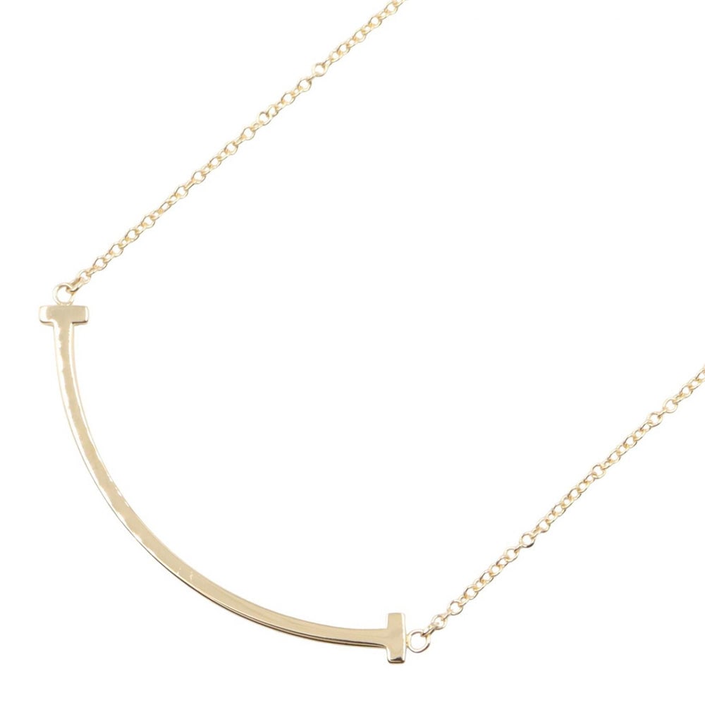 Tiffany T Smile Small Necklace: Tiffany & Co T-smile Small necklace in K18YG yellow gold.