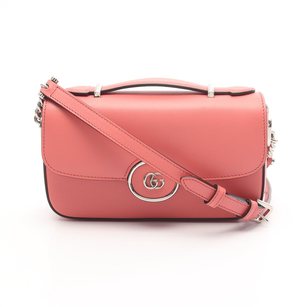 Gucci Petit GG Shoulder Bag: Gucci Petit GG shoulder bag in pink leather.