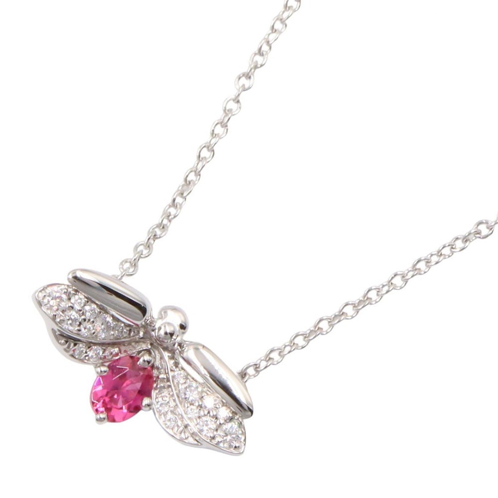 Firefly Rubellite Necklace Necklace PT950 Diamond Rubellite Platinum Clear Pink: Firefly Rubellite Necklace Necklace PT950 Diamond Rubellite Platinum Clear Pink