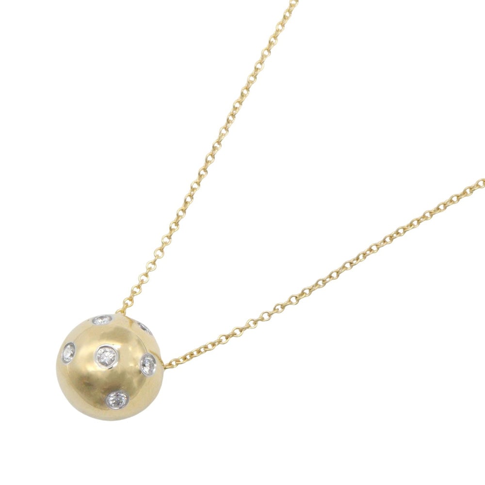 Tiffany Dots Ball Necklace: Tiffany & Co Dots Ball 6PD necklace in K18YG and PT950 with diamond.