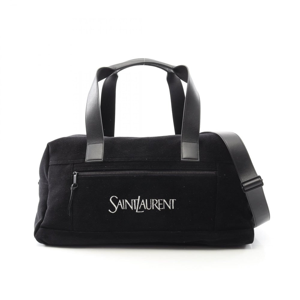 Nux Duffel bag Boston bag Leather Fabric Black: Nux Duffel bag Boston bag Leather Fabric Black