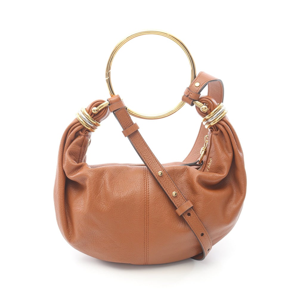 Chloe Bracelet Hobo Small 2WAY: Chloe Bracelet Hobo Small handbag in light brown leather with 2WAY carry.