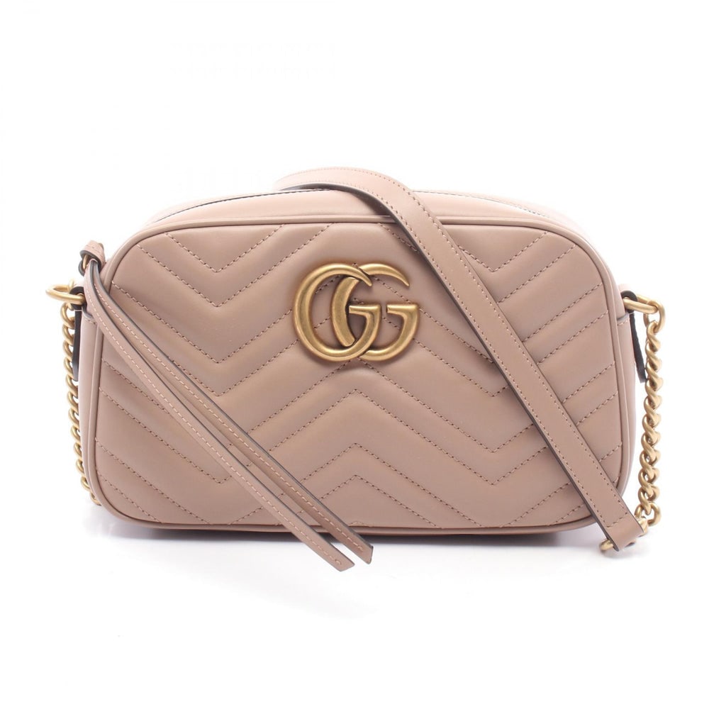Gucci GG Marmont Shoulder Bag: Gucci GG Marmont shoulder bag in pink leather.