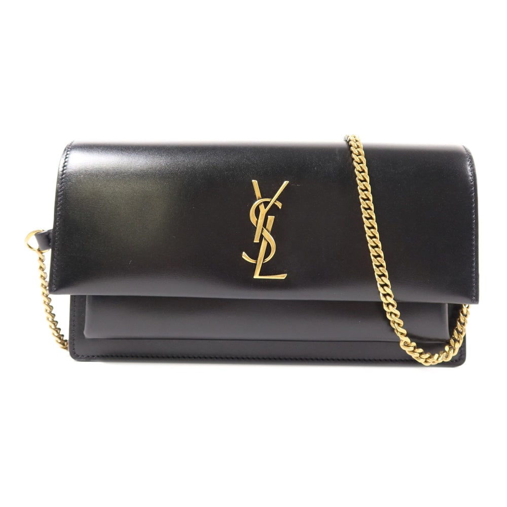 SAINT LAURENT YSL GHW Sunset Clutch In Box Shoulder Bag Lambskin Leather Black (1 of 13)