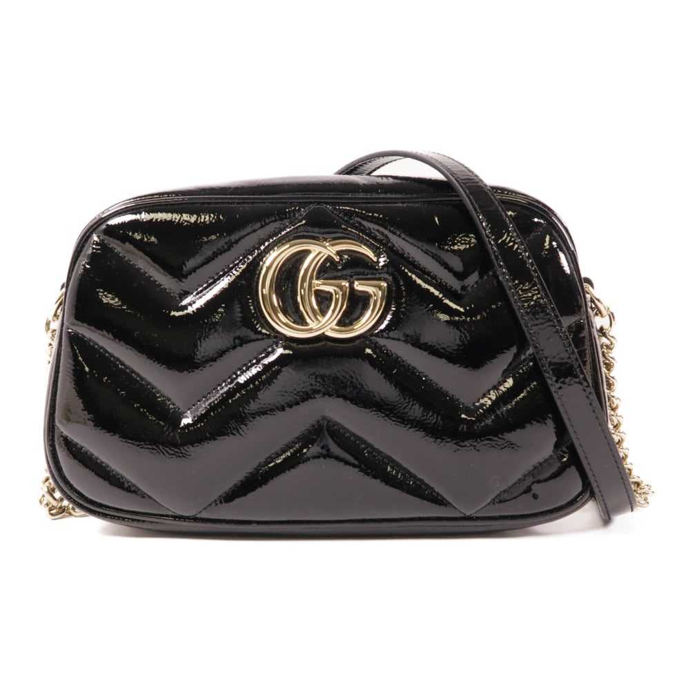 GUCCI GHW GG Marmont Small Camera Bag Shoulder Bag 802448 0AABA Patent Leather: GUCCI GHW GG Marmont Small Camera Bag Shoulder Bag 802448 0AABA Patent Leather