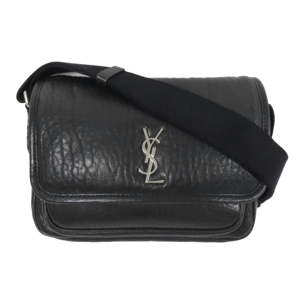 SAINT LAURENT YSL SHW Niki Messenger Shoulder Bag 776611 Lambskin Leather Black (1 of 16)