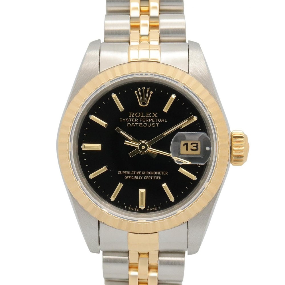 Datejust R number Black Bar Women Watch Automatic winding K18YG SS Black Yellow Gold R-series, (1 of 16)