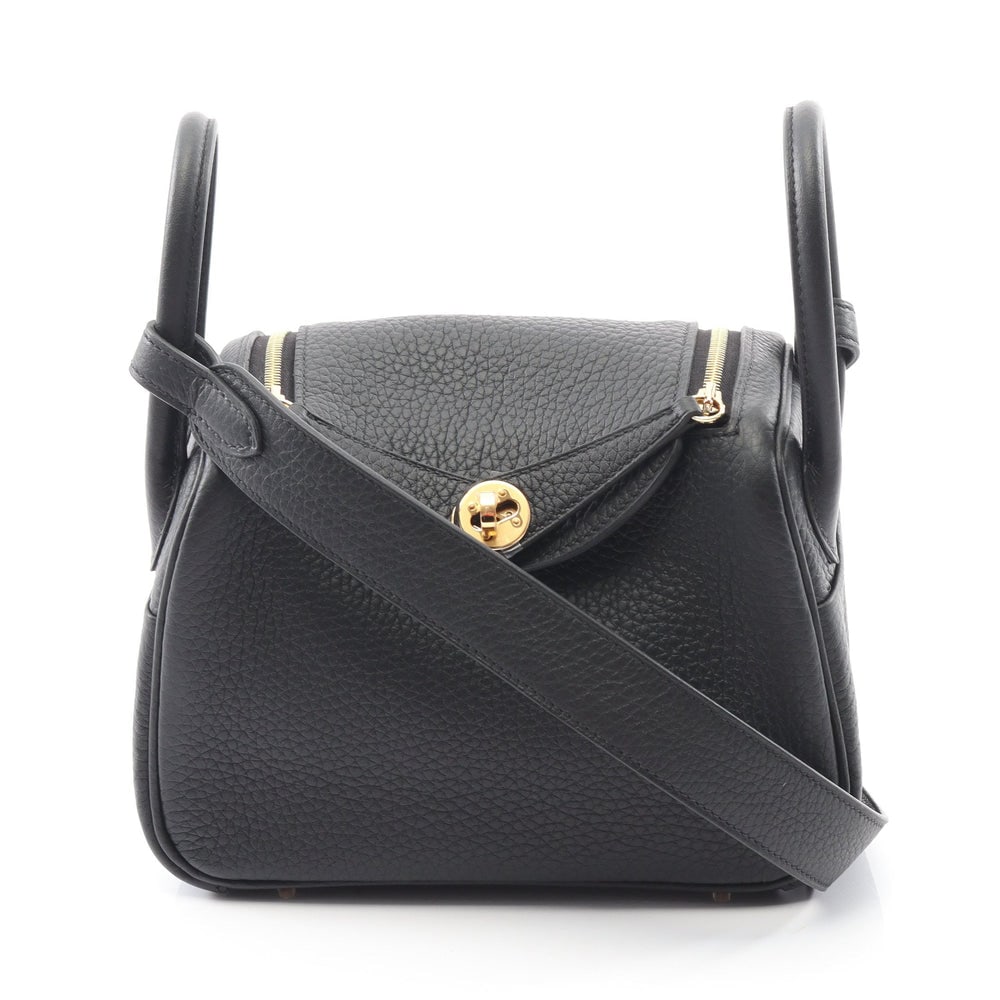 Lindy Mini Shoulder bag Clemence leather Black Gold hardware K stamp: Lindy Mini Shoulder bag Clemence leather Black Gold hardware K stamp