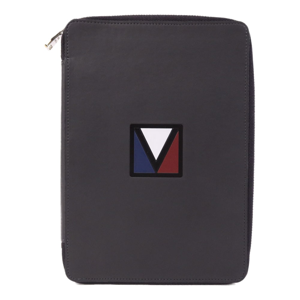 Louis Vuitton E-Zip Clutch Black: Black calfskin V-Line clutch. Includes storage bag. 15.3 x 23 x 2.3 cm.