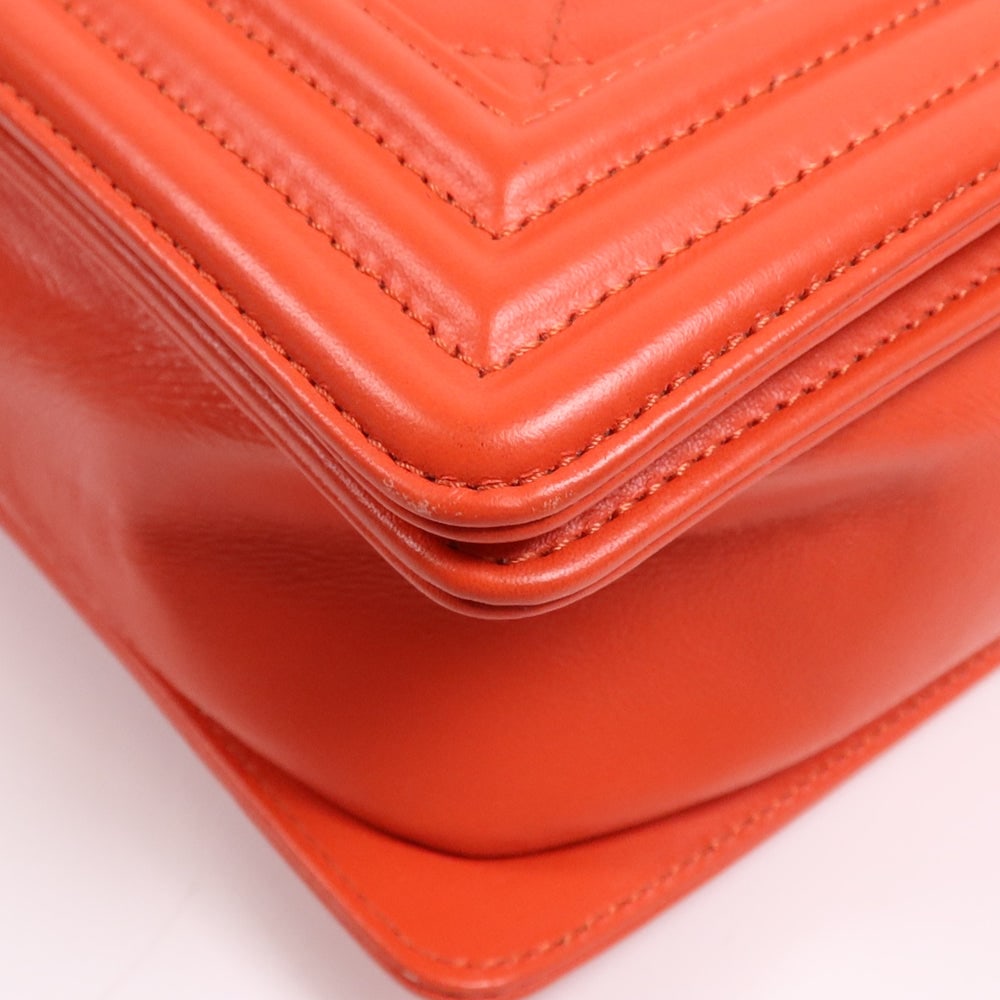 Chanel Boy 28 Chain Orange - 10