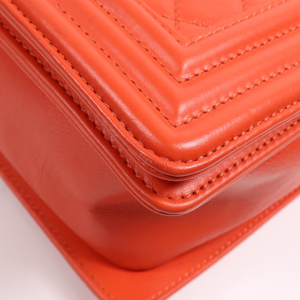 Chanel Boy 28 Chain Orange - 11