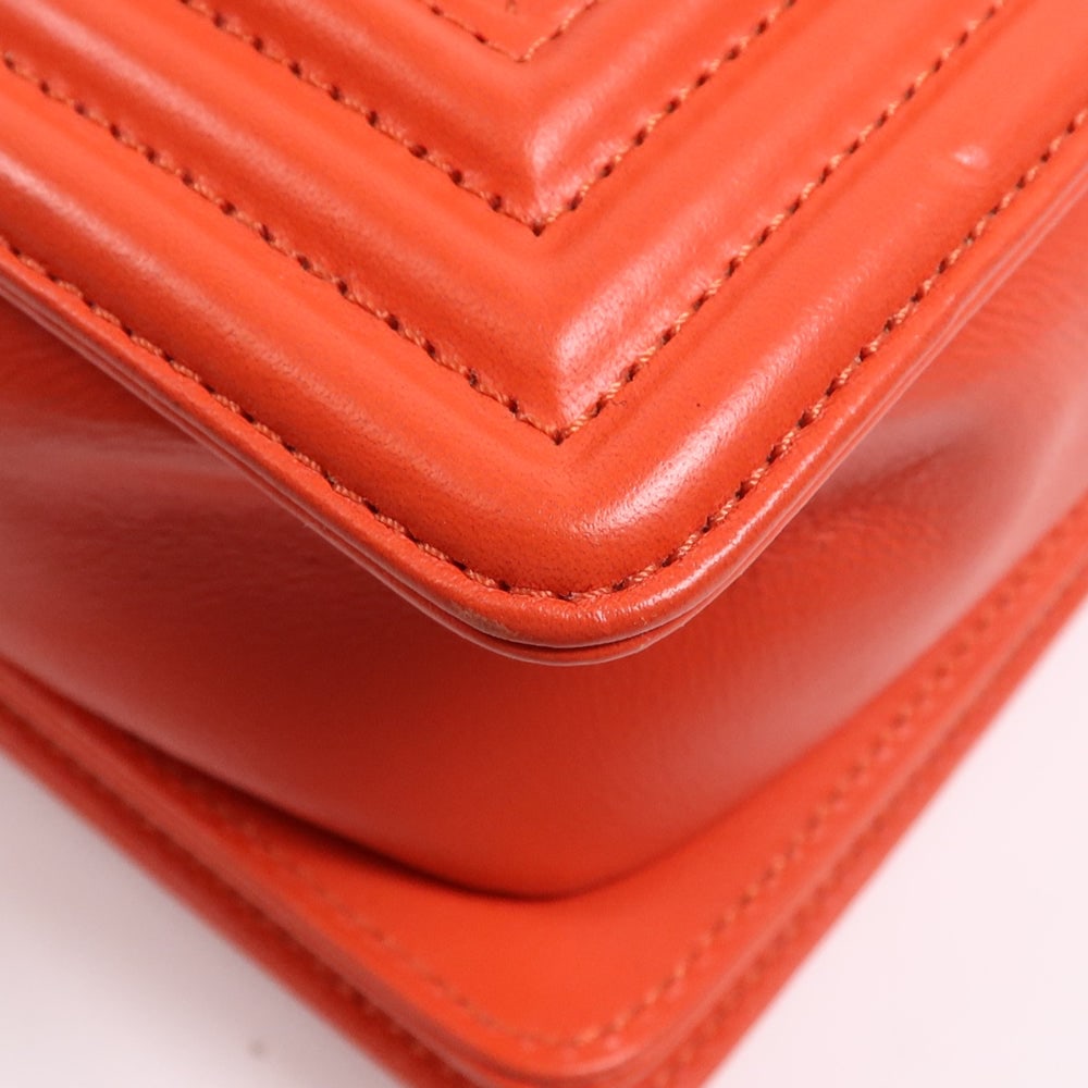 Chanel Boy 28 Chain Orange - 12