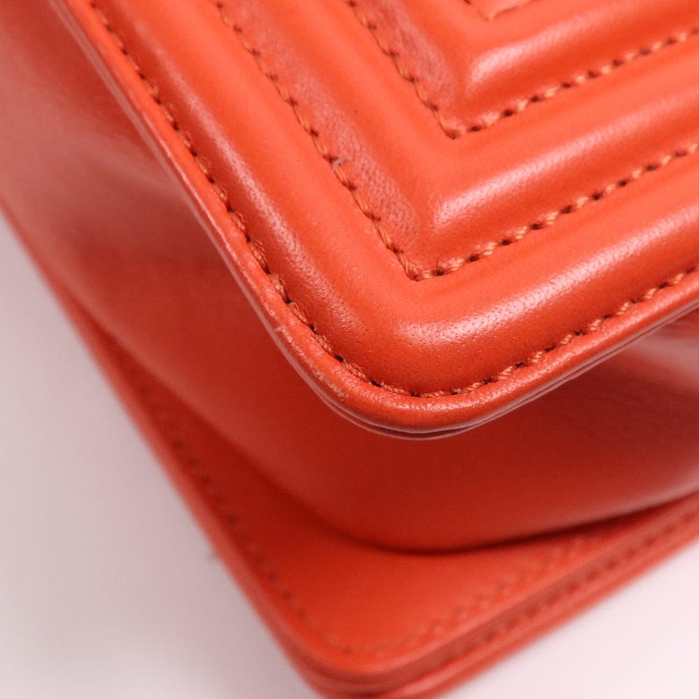 Chanel Boy 28 Chain Orange - 13