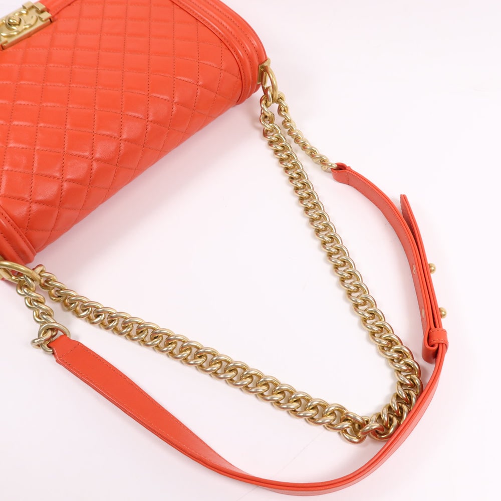 Chanel Boy 28 Chain Orange - 6
