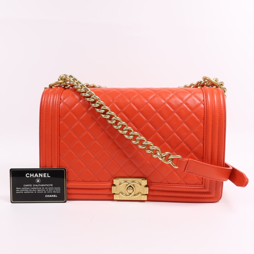 Chanel Boy 28 Chain Orange - 7