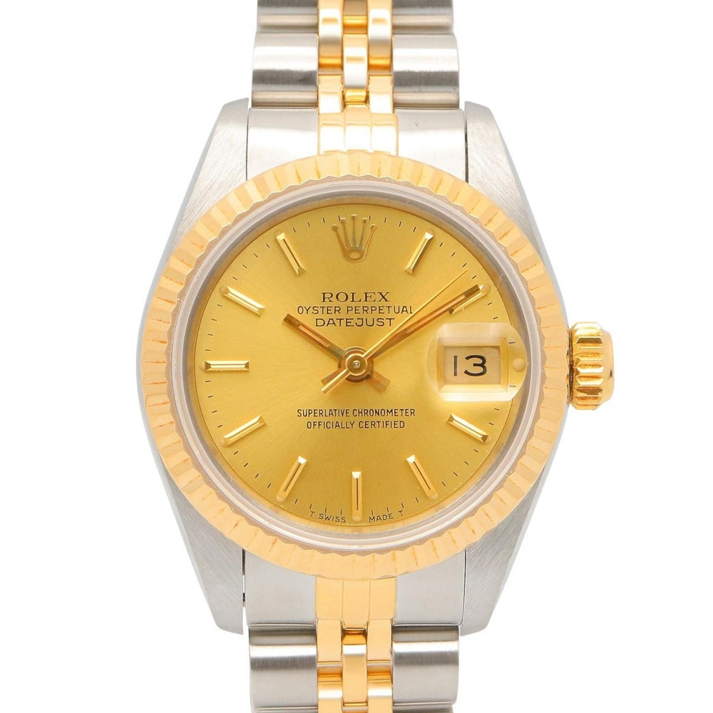 Rolex Datejust 69173 Automatic: Gold and yellow gold automatic watch in 18K yellow gold and stainless steel. 26mm case, max wrist 17cm.