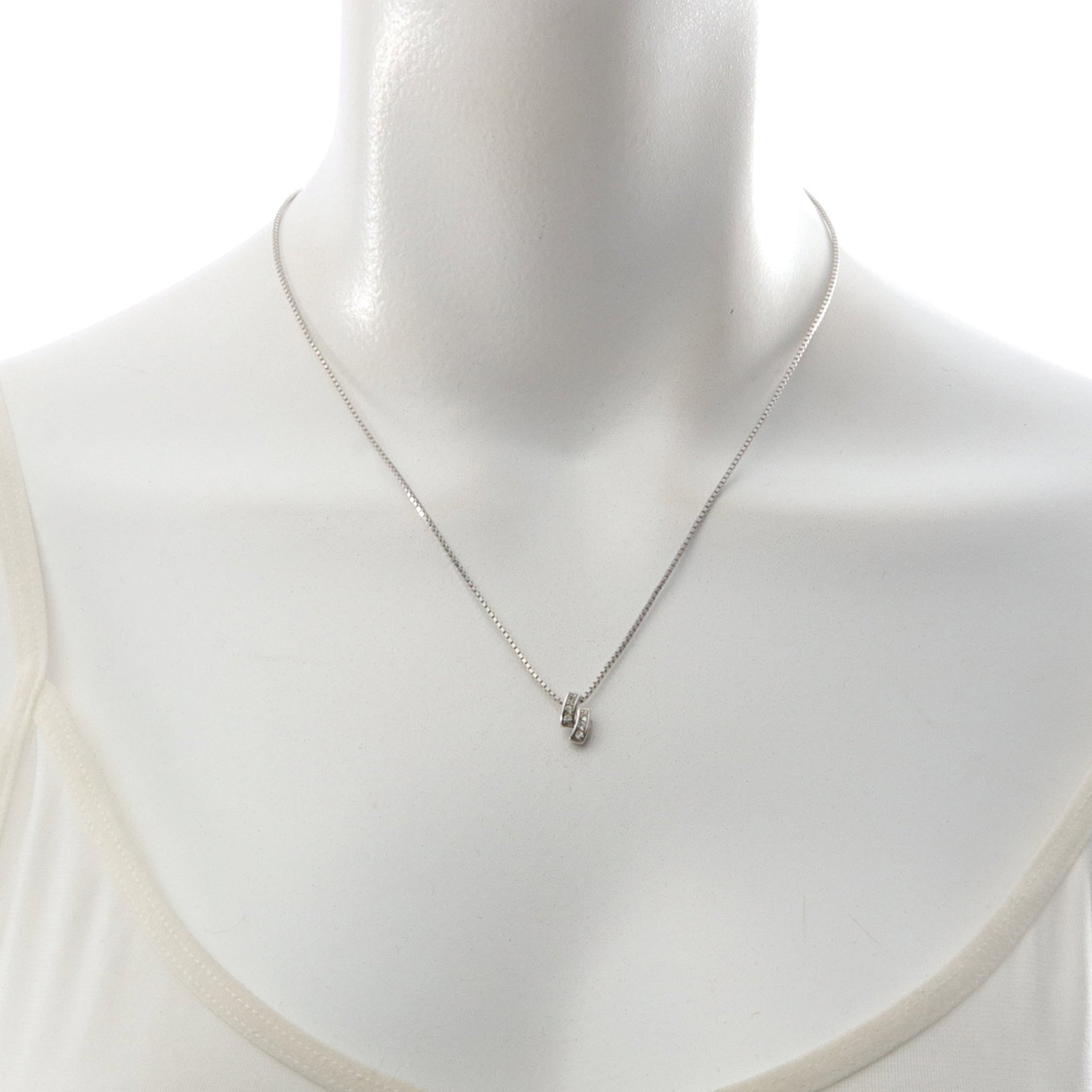 Givenchy Rhinestone Necklace Silver - 6