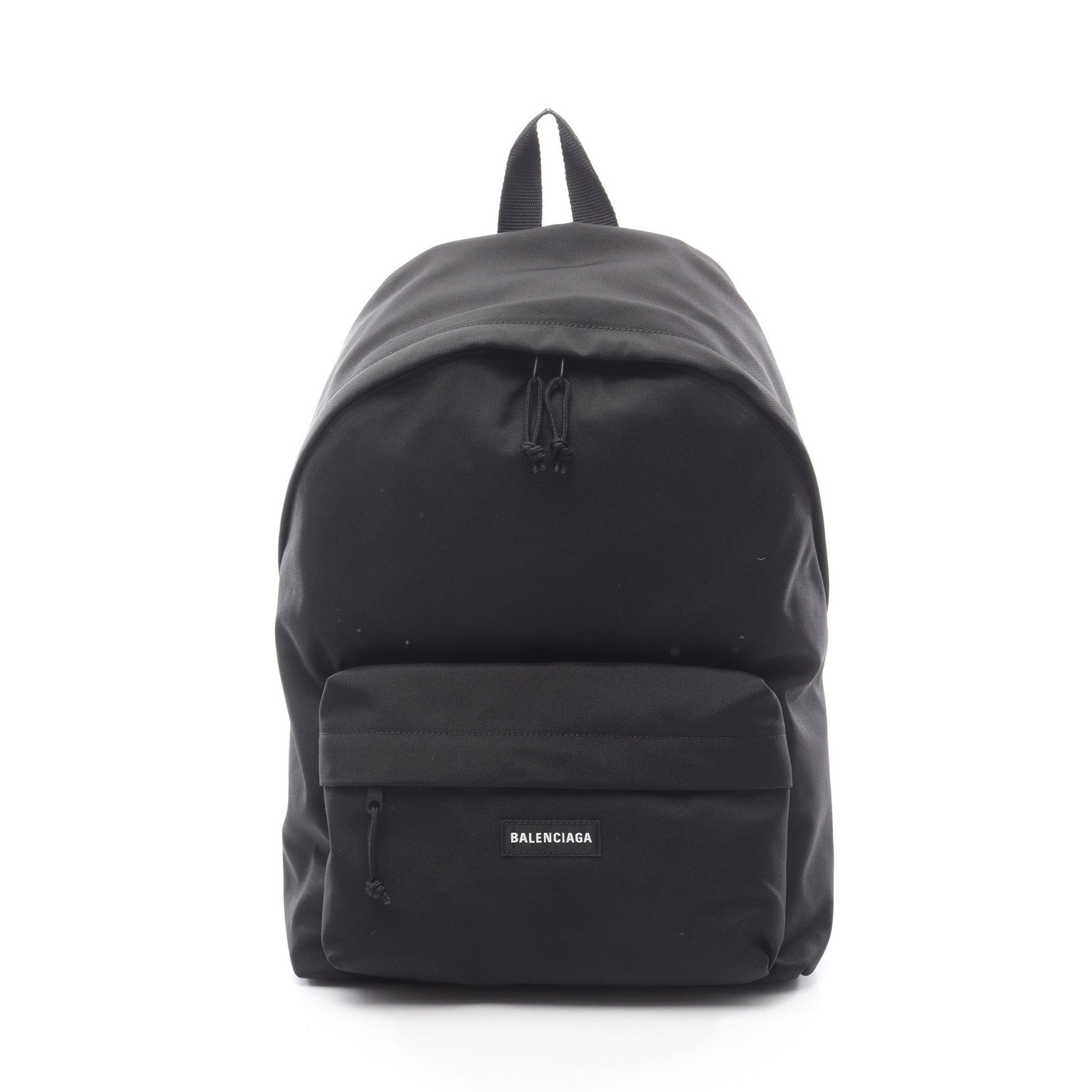 Balenciaga Explorer Backpack: Black nylon canvas backpack with BB logo embroidery.