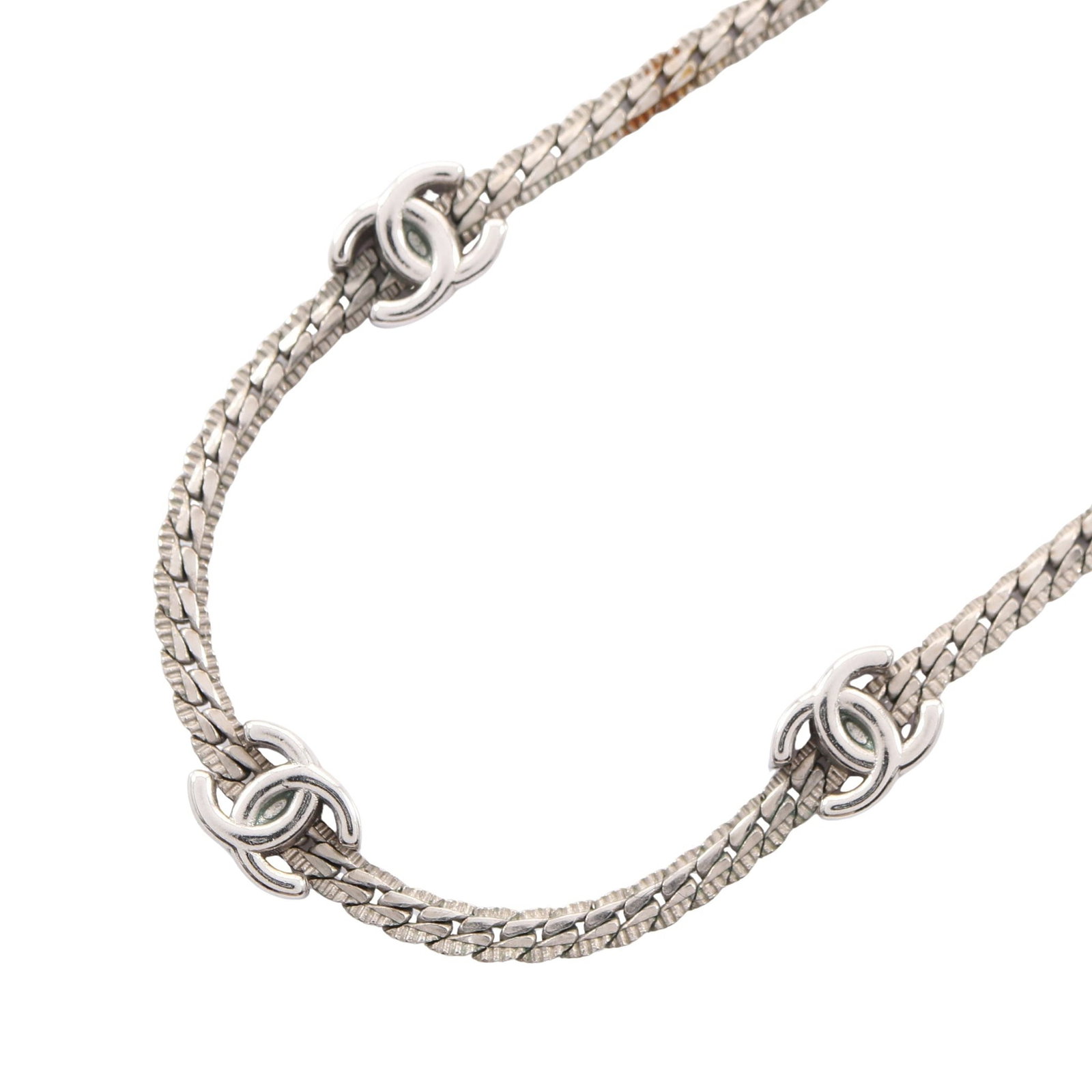 Chanel Coco Mark Silver Necklace - 2