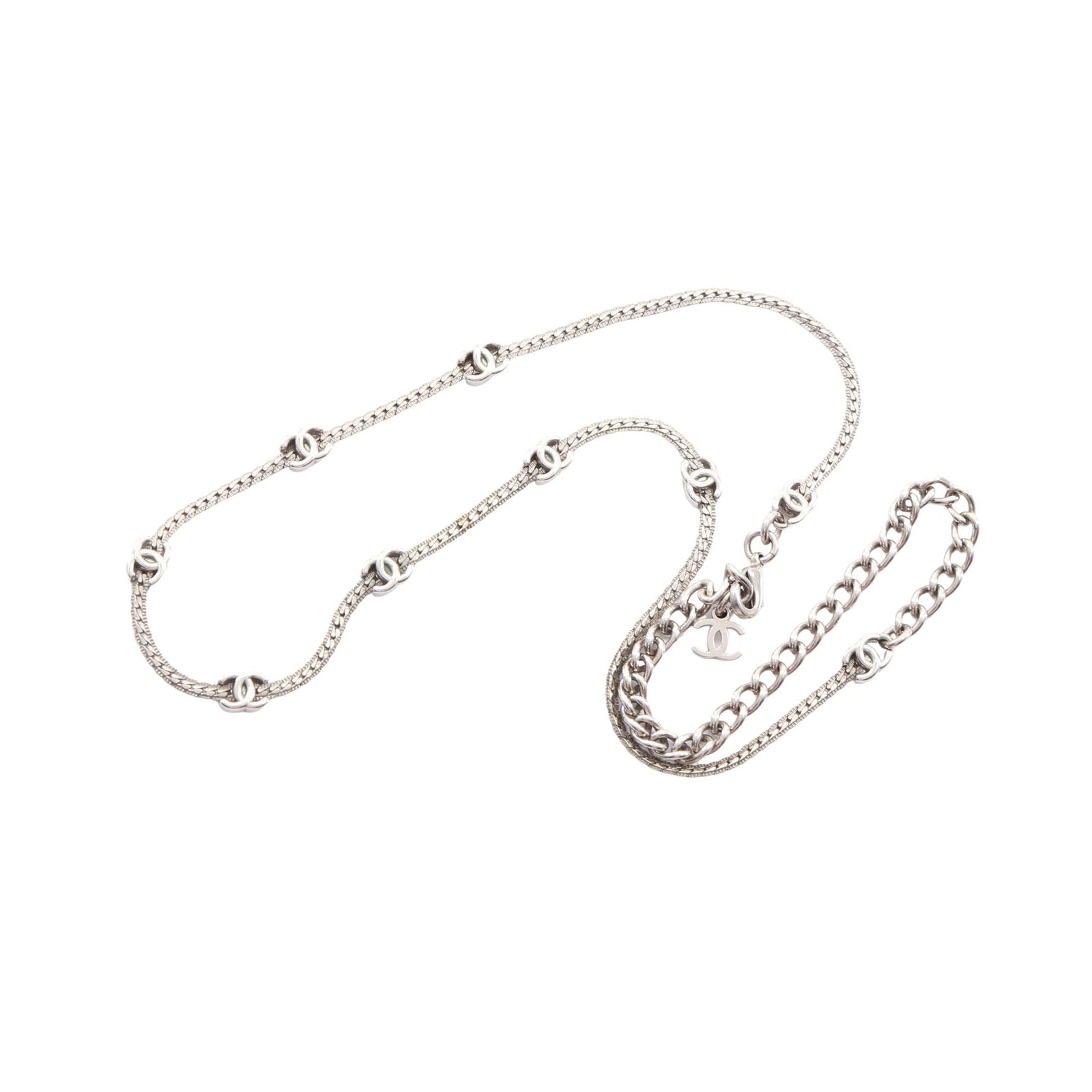Chanel Coco Mark Silver Necklace - 3