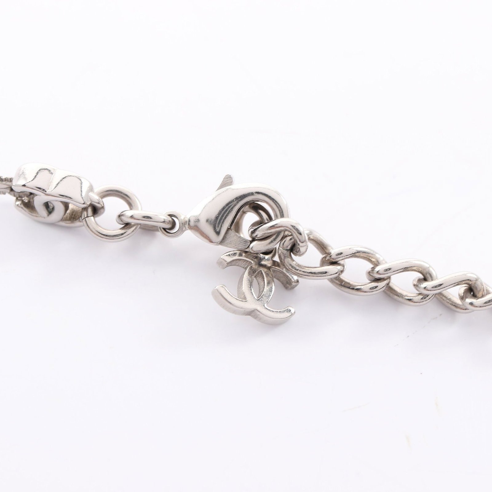 Chanel Coco Mark Silver Necklace - 4