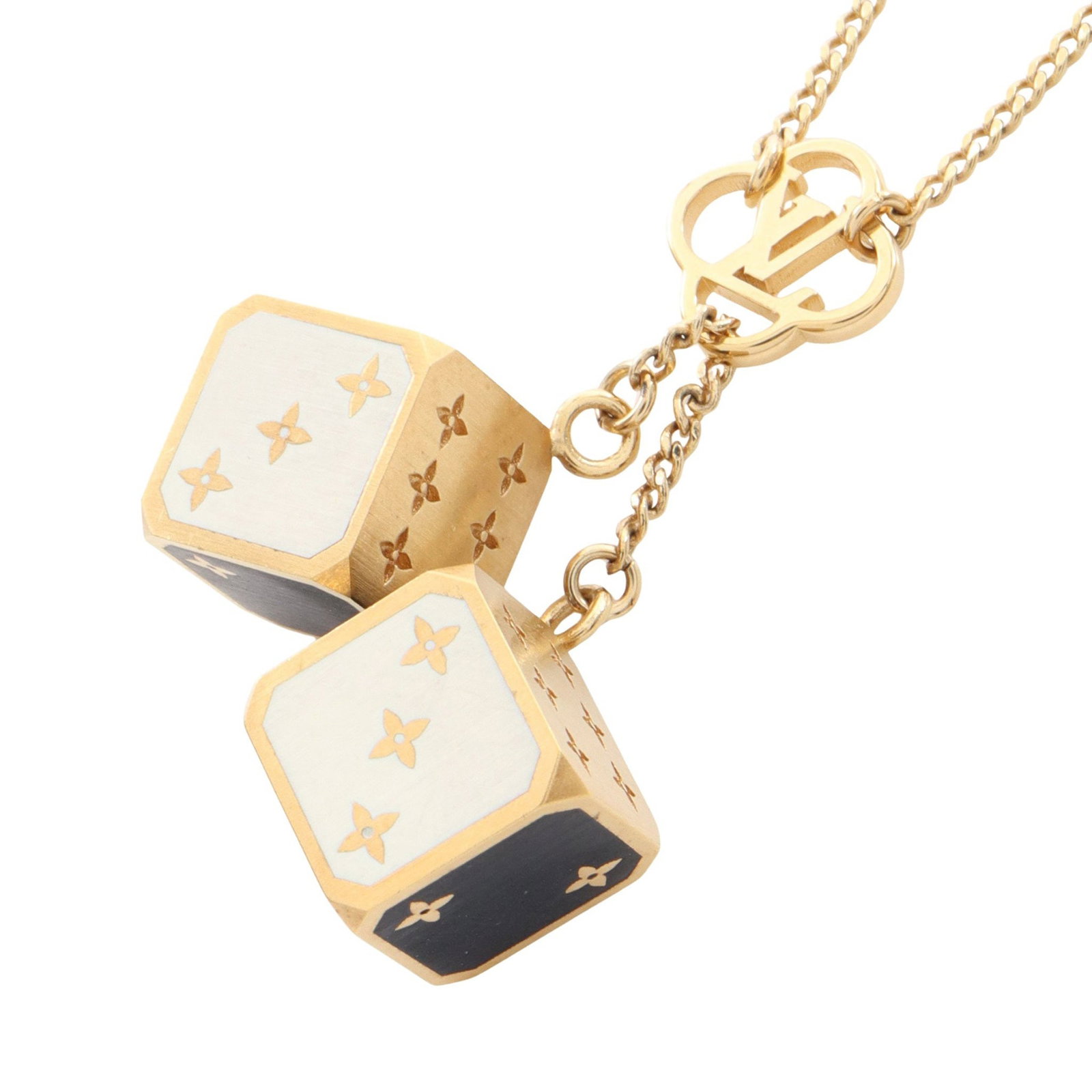 Louis Vuitton Game On Necklace: Collier Game On necklace in gold black and white tone.