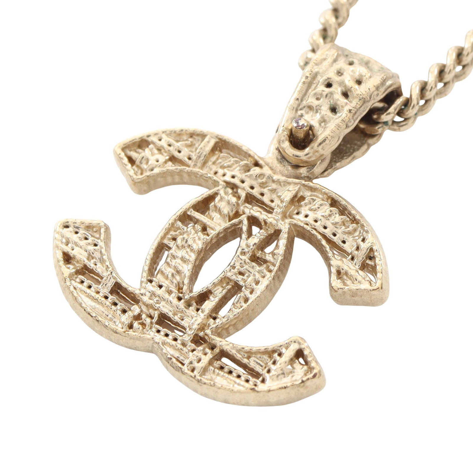 Chanel Coco Mark GP Gold Necklace: Coco Mark necklace in gold plated finish.