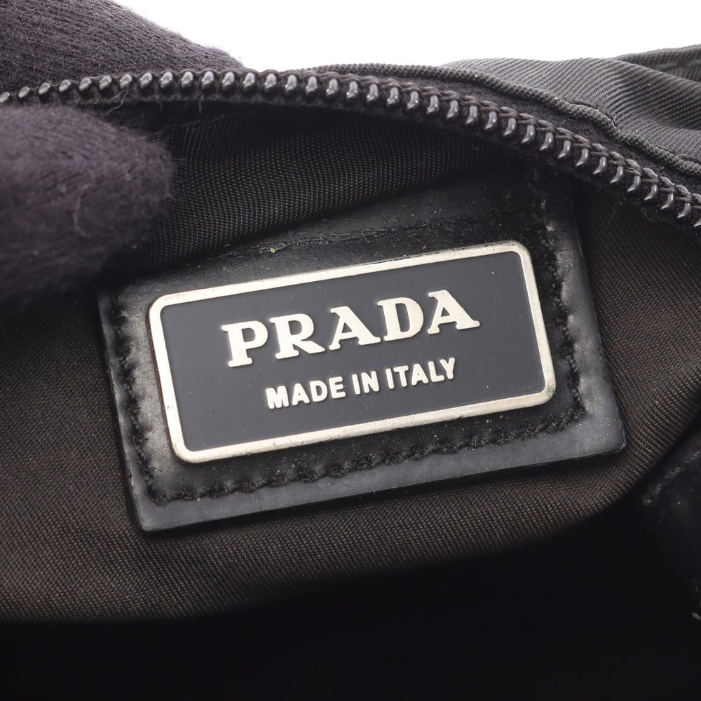 Prada Nylon Leather Shoulder Black - 4