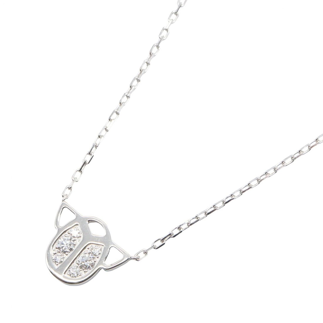 Cartier Scarab Diamond Necklace WG: Scarab diamond necklace in K18 white gold.