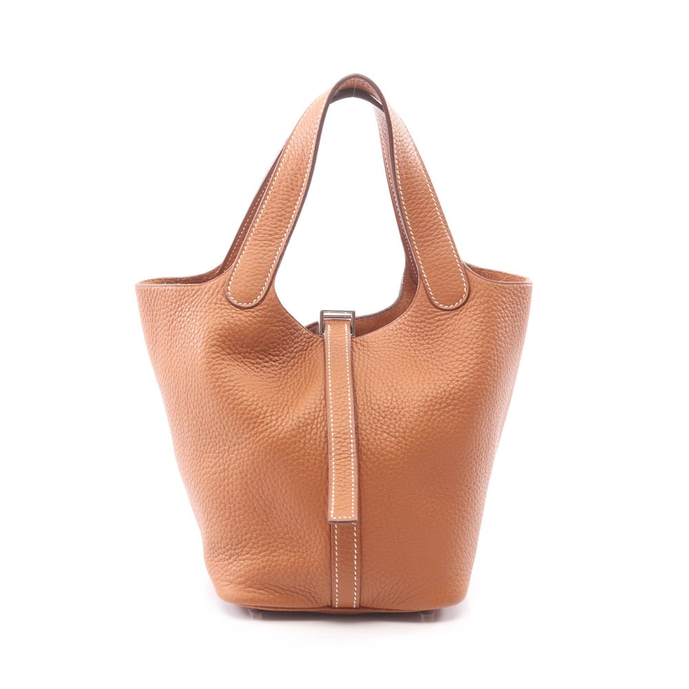 Hermes Picotan PM Gold SHW: Gold Clemence leather Picotan PM handbag with silver-tone hardware.