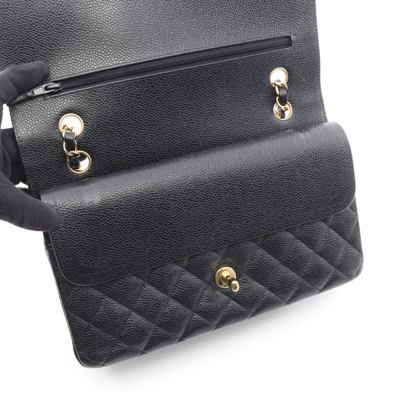 Chanel Double Flap Black Caviar - 9