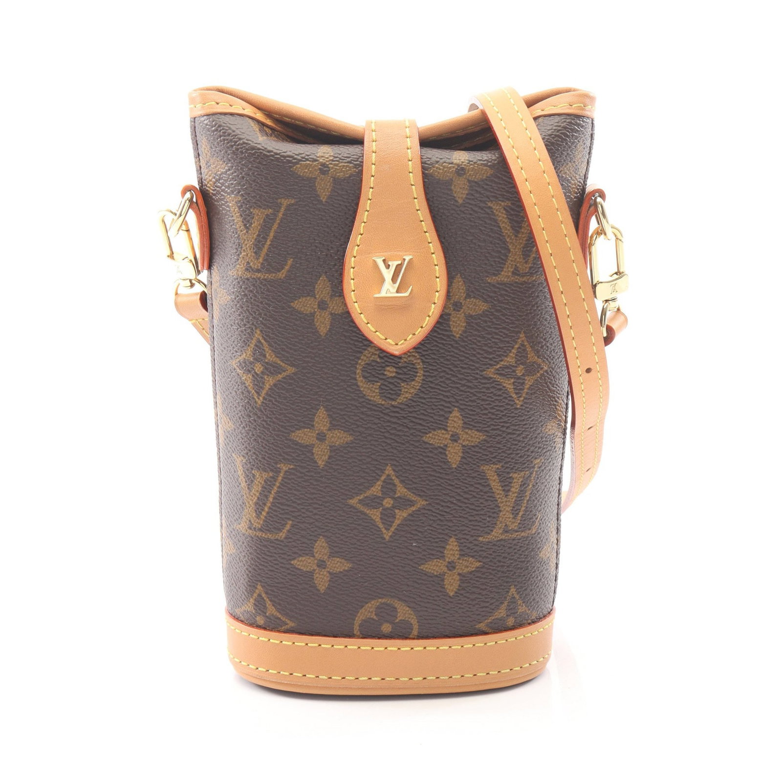 Louis Vuitton Fold Me Pouch Brown: Fold Me pouch shoulder bag in brown Monogram canvas. Size 10 to 12 x 17 x 6 cm.
