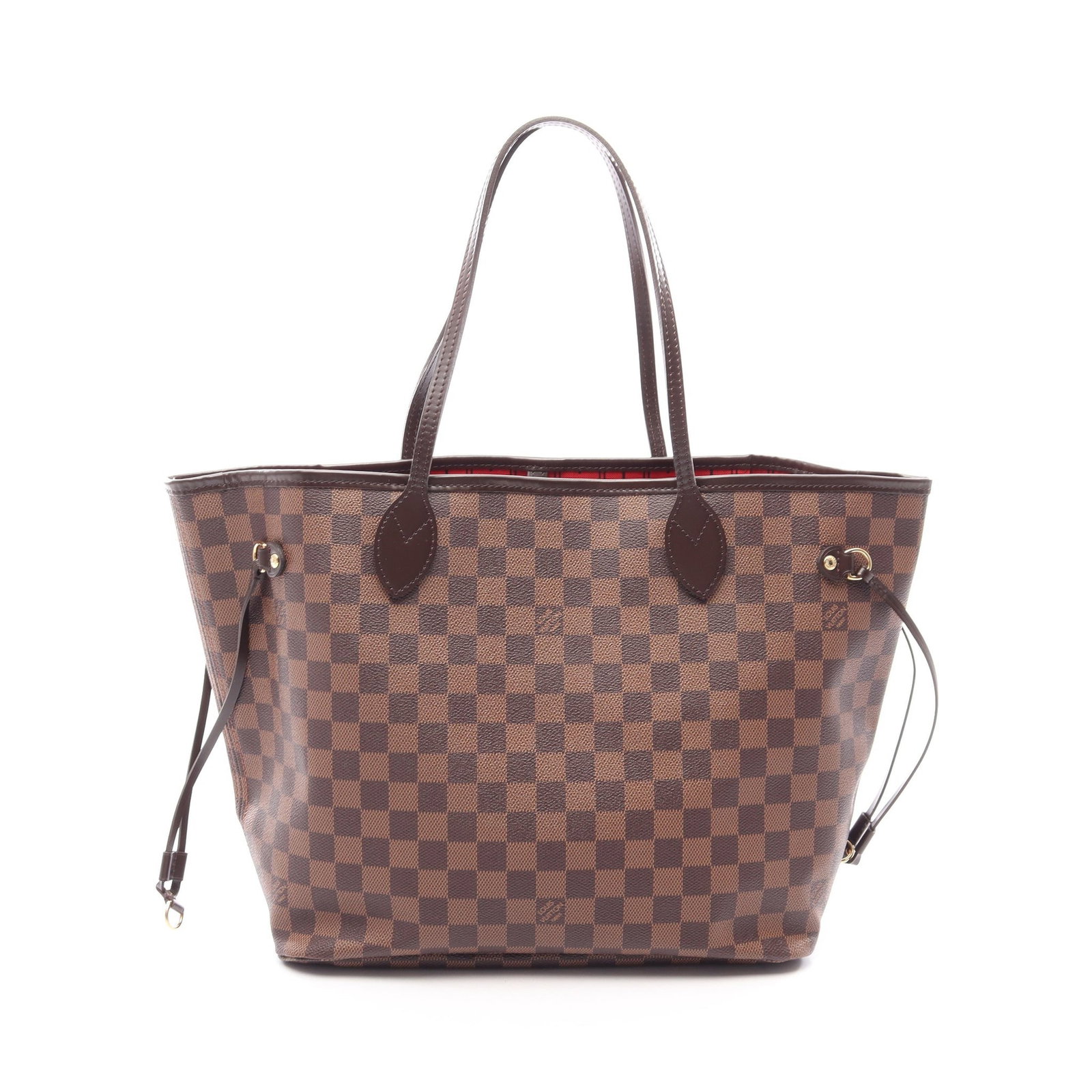 LV Neverfull MM Damier Ebene: Neverfull MM shoulder tote in brown Damier Ebene canvas. Size 45 x 29 x 15 cm.